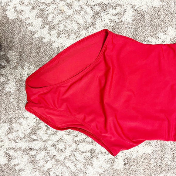 Andie Tulum One Piece Swimsuit Size S Cherry Red Scoop Neck - Picture 7 of 13